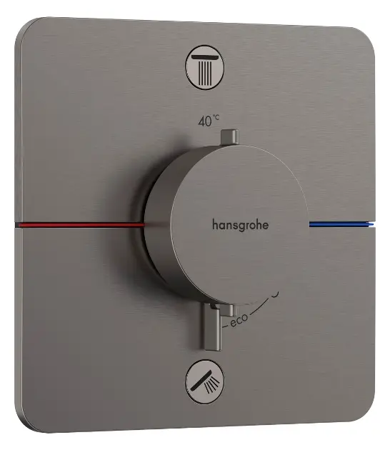 Hansgrohe ShowerSelect Comfort Q - Ugrađeni termostatski miješalj, za 2 uređaja, brušen crni krom 15586340