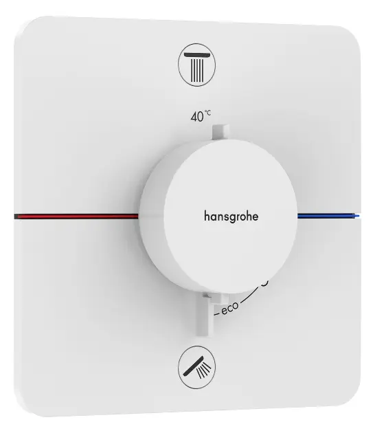 Hansgrohe ShowerSelect Comfort Q - Ugrađeni termostatski miješalj, za 2 uređaja, mat bijela 15586700