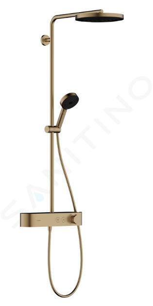 Hansgrohe Pulsify S - Brauseset mit Thermostat, Durchmesser 26 cm, 3 Strahlarten, EcoSmart, Bronze gebürstet 24221140