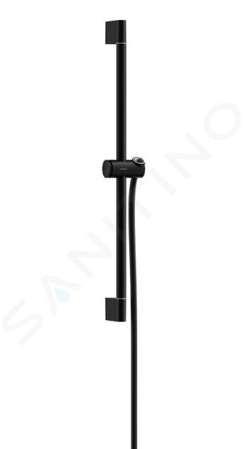 Hansgrohe Unica - Barra de ducha de 67 cm con manguera, negro mate 24400670