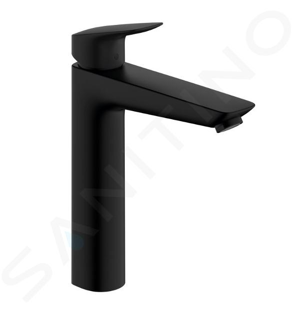 Hansgrohe Logis - Grifo de lavabo, con desagüe, EcoSmart, negro mate 71090670