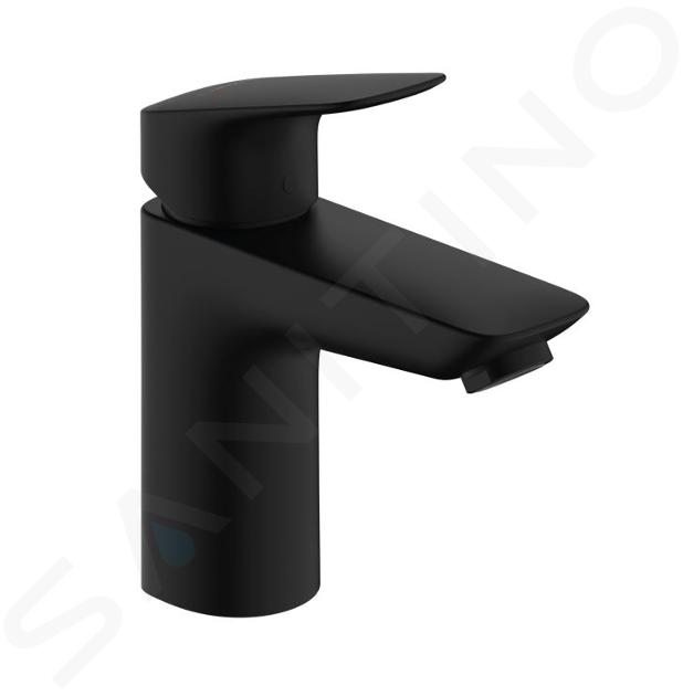 Hansgrohe Logis - Miscelatore da lavabo, con sistema di scarico, EcoSmart, nero opaco 71100670