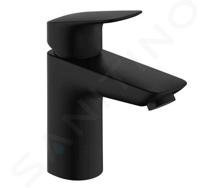 Hansgrohe Logis - Grifo de lavabo, con desagüe, CoolStart, EcoSmart, negro mate 71102670