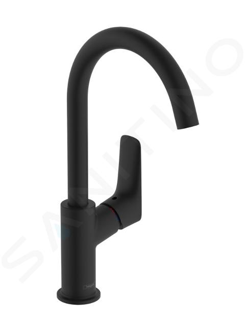 Hansgrohe Logis - Baterie lavoar cu evacuare, EcoSmart, negru mat 71130670