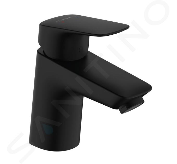 Hansgrohe Logis - Grifo de lavabo, con desagüe, EcoSmart, negro mate 71170670