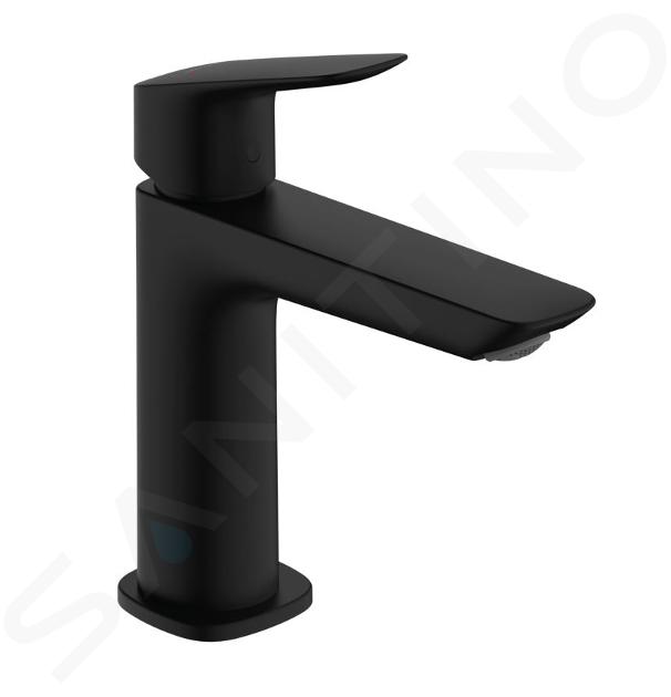 Hansgrohe Logis - Grifo de lavabo, con desagüe, EcoSmart, negro mate 71251670