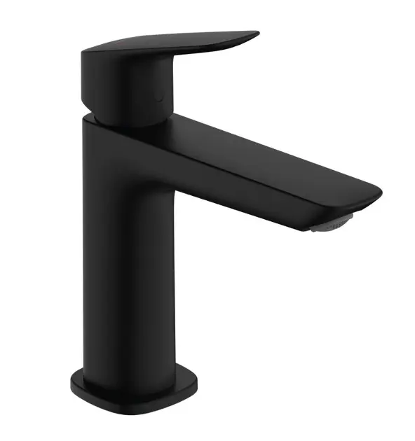 Hansgrohe Logis - Grifo de lavabo con desagüe Push-Open, EcoSmart, negro mate 71252670