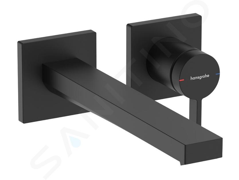 Hansgrohe Tecturis E - Miscelatore ad incasso per lavabo, con sistema di scarico, montaggio a 2 fori, EcoSmart, nero opaco 73051670