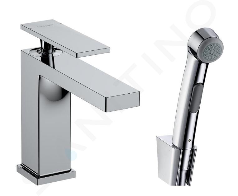 Hansgrohe Tecturis E - Kagylókeverő Push-Open kifolyóval és bidé zuhanyzóval, EcoSmart, króm 73210000