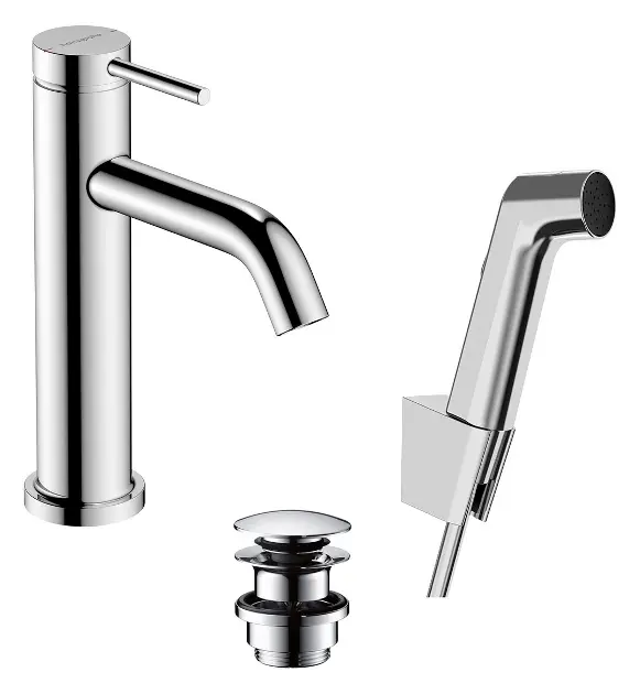 Hansgrohe Tecturis S - Umývadlová batéria s výpusťou Push-Open a bidetovou spŕškou, EcoSmart, chróm 73211000