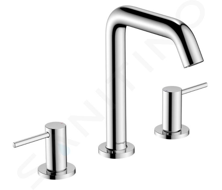 Hansgrohe Tecturis S - Mitigeur de lavabo avec vidage Push-Open, installation à 3 trous, EcoSmart, chrome 73330000