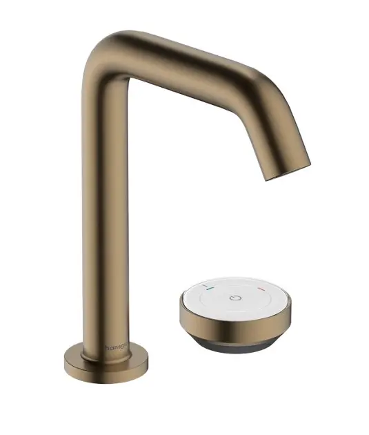 Levně Hansgrohe Tecturis S - Umyvadlová baterie s výpustí, 2-otvorová instalace, CoolStart, EcoSmart+, kartáčovaný bronz 73353140