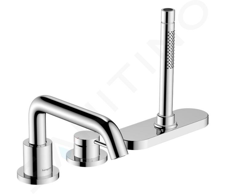 Hansgrohe Tecturis S - Badrandkraan, 3-gats installatie, sBox, chroom 73447000