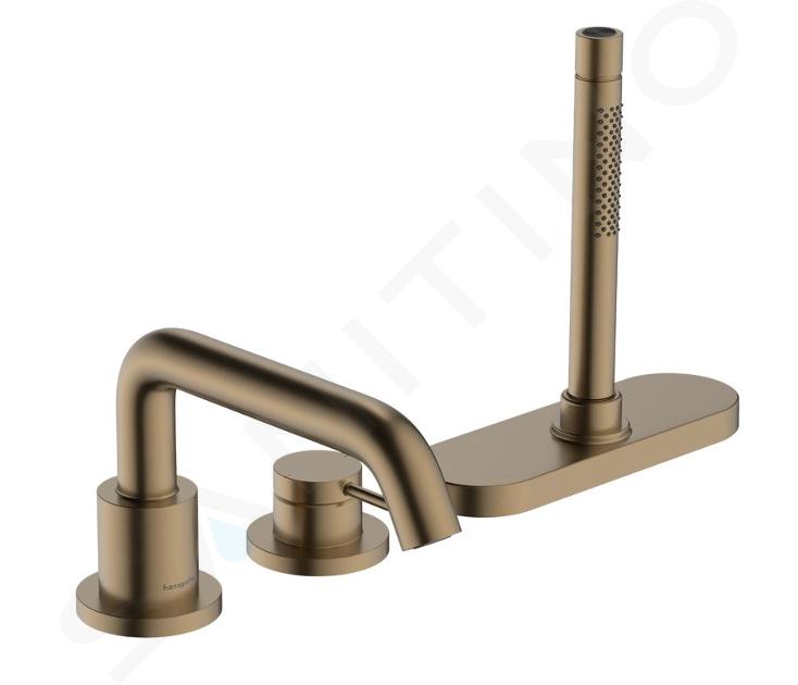 Hansgrohe Tecturis S - Badewannenarmatur für Wannenrand, 3-Loch-Montage, sBox, Bronze gebürstet 73447140