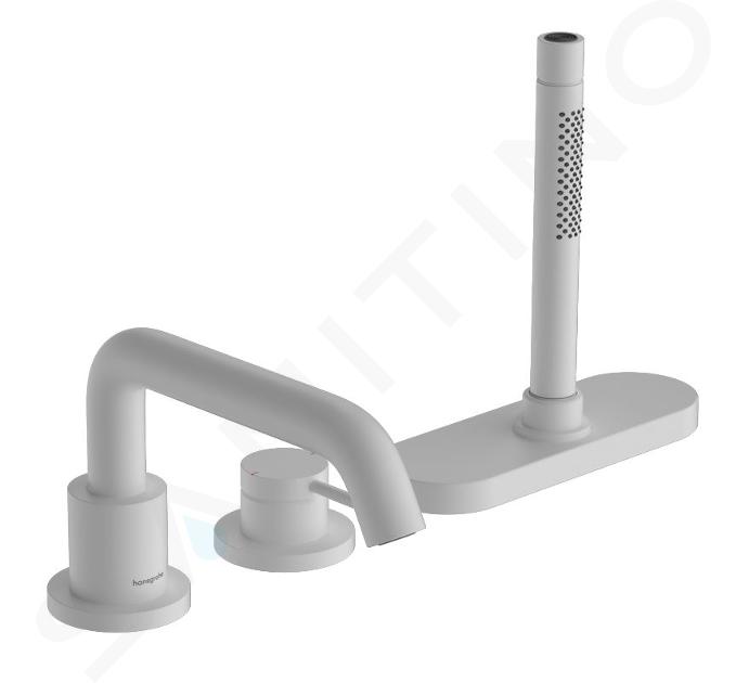 Hansgrohe Tecturis S - Badrandkraan, 3-gats installatie, sBox, mat wit 73447700