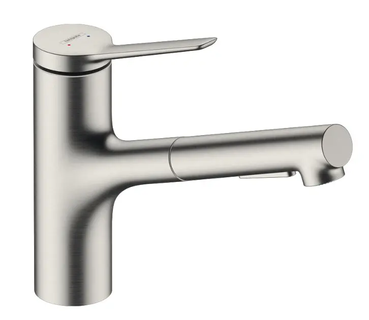 Hansgrohe Zesis M33 - Baterie chiuvetă cu duș extractibil, sBox, aspect de oțel inoxidabil 74821800