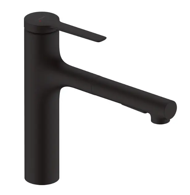 Hansgrohe Zesis M33 - Grifo de fregadero con ducha extraíble, negro mate 74822670