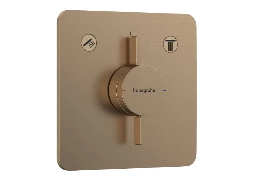 Hansgrohe DuoTurn Q - Mitigeur encastré, 2 sorties, bronze brossé 75414140