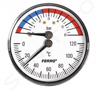 Novaservis Inštalatérsky program - Termomanometer 63 mm 1/2" axiálny 0-6 bar TM63A