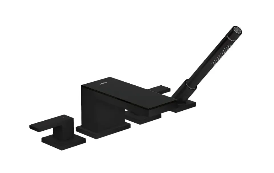 Axor MyEdition - Baterie na okraj vany, 4-otvorová instalace, matná černá/černé sklo 47430670