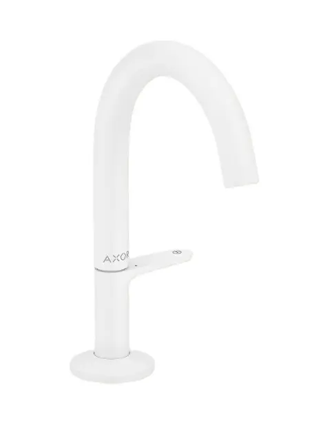 Levně Axor One - Umyvadlová baterie s výpustí Push-Open, EcoSmart, CoolStart, matná bílá 48010700