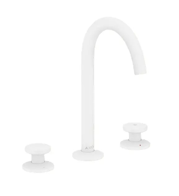 Levně Axor One - Umyvadlová baterie s výpustí Push-Open, 3-otvorová instalace, EcoSmart, matná bílá 48070700