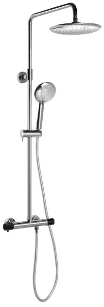 Levně Sapho Solaris - Sprchový set s termostatem, průměr 25 cm, chrom/matná černá WD139CB