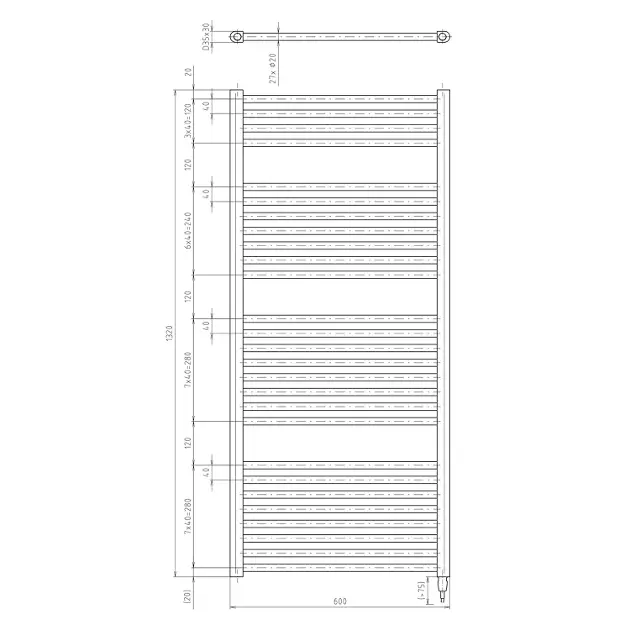 Elemento Calefactor Valdern 250W - Para Toalleros Y Radiadores, Cromado, 350mm