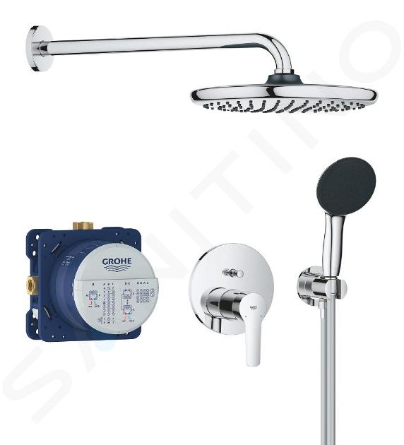 Grohe QuickFix Start - Set de duș încastrat, diametru 25 cm, 2 jeturi, crom 25292000