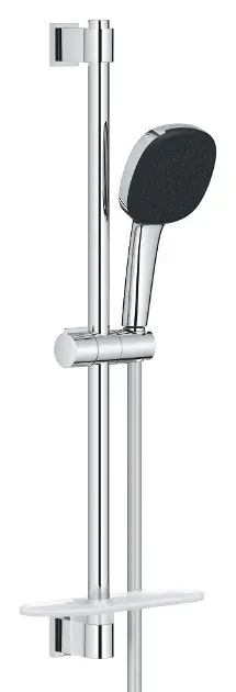 Grohe Vitalio Comfort - Zestaw słuchawka prysznicowa, wąż i drążek z półką, 2 strumienie, chrom 26929001
