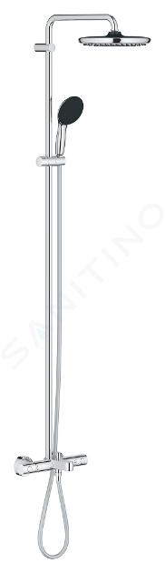 Grohe Vitalio Start - Zestaw prysznicowo-wannowy z termostatem, średnica 25 cm, 2 strumienie, czarny mat 26988001