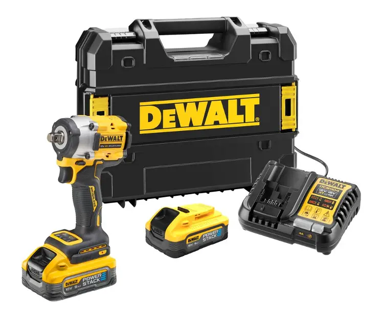 DeWALT - Clé à chocs sans fil 18V, 2× batterie 5,0 Ah POWERSTACK, chargeur DCF921H2T