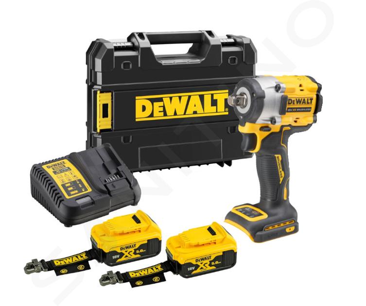 DeWALT Unelte - Mașină de înșurubat (cheie) cu impact pe acumulator de 18V, 2 x bat. 5,0 Ah LANYARD READY, încărcător DCF921P2LRT