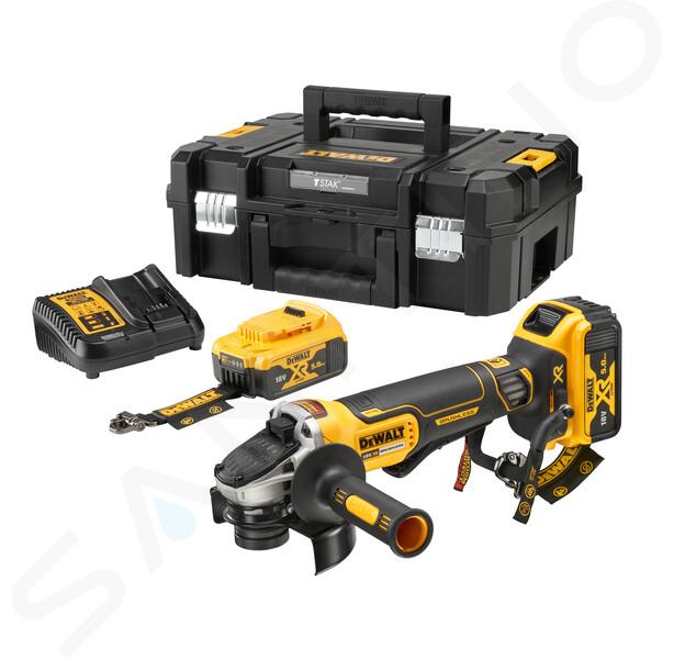 DeWALT Náradie - 18V uhlová brúska 125 mm, 2x aku 5,0 Ah XR LANYARD READY, nabíjačka DCG406P2LRT