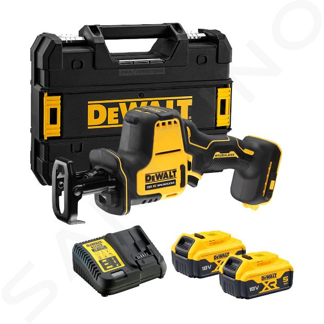 DeWALT Narzędzia - 18V AKU kompaktowa piła szablowa, 2x akumulator 5,0 Ah XR, ładowarka DCS369P2