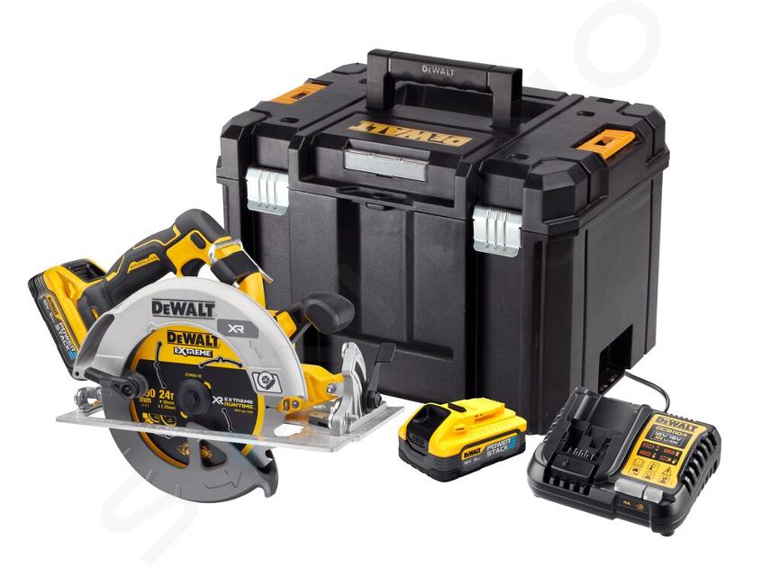 DeWALT Unelte - Fierăstrău circular pe acumulator 18V, 2x baterie 5,0 Ah, POWERSTACK, încărcător DCS573H2T