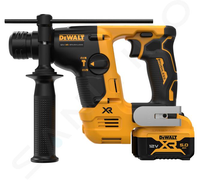 DeWALT Unelte - Ciocan combinat pe acumulator 12V SDS Plus, 2x acumulator 5,0 Ah XR, încărcător DCH072P2