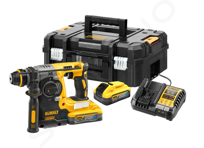 DeWALT Unelte - Ciocan combinat SDS Plus 18V pe acumulator, 2x baterie 5,0 Ah POWERSTACK, încărcător DCH273H2T