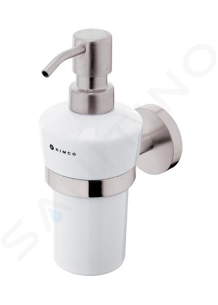 Nimco Unix - Distributeur de savon liquide avec support, acier inoxydable brossé UNM 13031KUL-10