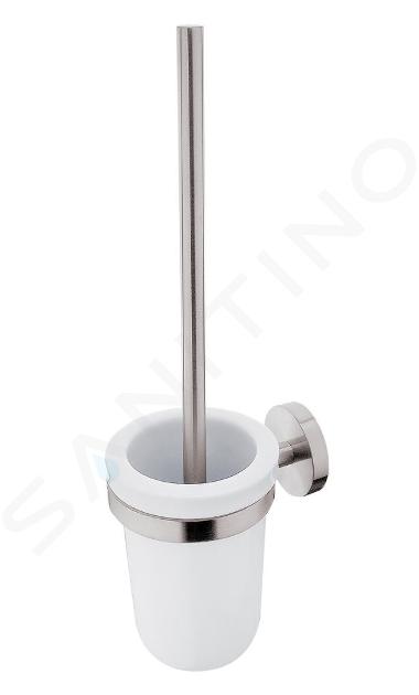 Nimco Unix - Escobillero de pared, con soporte, acero inoxidable cepillado UNM 13094KU-10