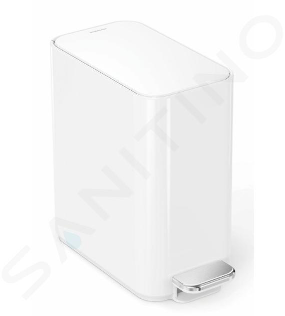 Simplehuman Poubelles - Poubelle 5 l, avec poche pour sac, blanc CW2102
