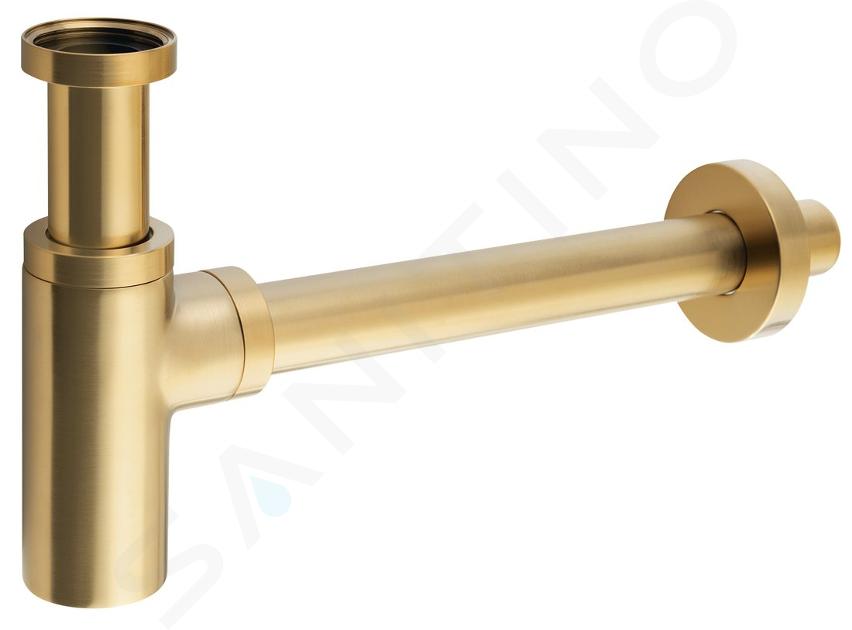 Sapho Zubehör - Siphon für Waschbecken 1 1/4, Ablauf 32 mm, rund, Gold matt SI519