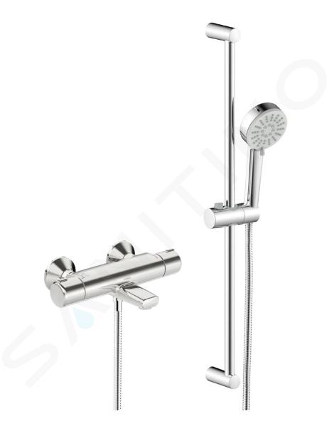 Hansgrohe Vernis Blend - Conjunto de ducha Showerpipe 240 con termostato, 2  chorros, negro mate 26426670