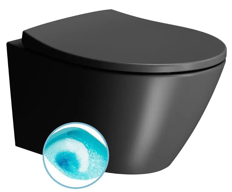 Sapho GSI Modo - Висяща тоалетна, Swirlflush, ExtraGlaze, матово черно 981626