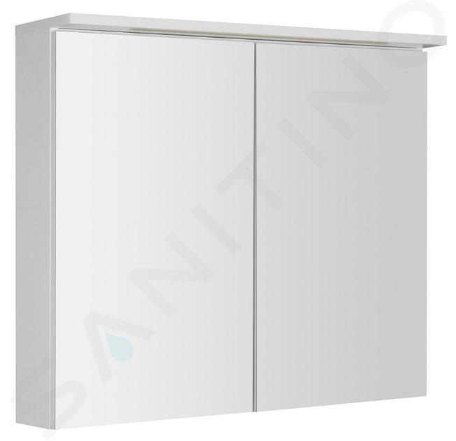 Aqualine KAWA - Armoire miroir avec éclairage LED, 70x80x22 cm, blanc WGL80S