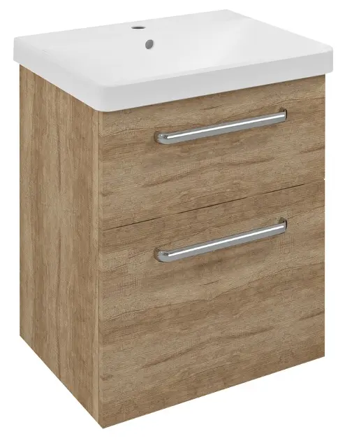 Sapho Theia - Wastafelkast 56x70x44 cm, 2 lades, Alabama-eik TH060-2222