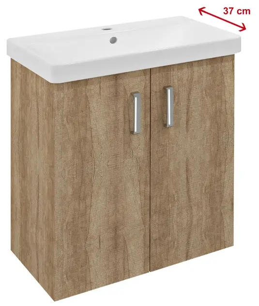 Sapho Theia - Wastafelkast 66x70x35 cm, 2 deuren, Alabama-eik TH072-2222