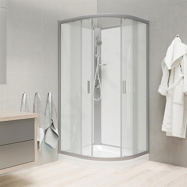 Mereo Sprchové boxy - Sprchový box 90x90 cm, bez striešky, satin/biela/sklo Point CK35122KMW