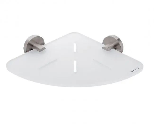 Nimco Unix - Półka narożna, stal nierdzewna/biały matowy UNM X208-10