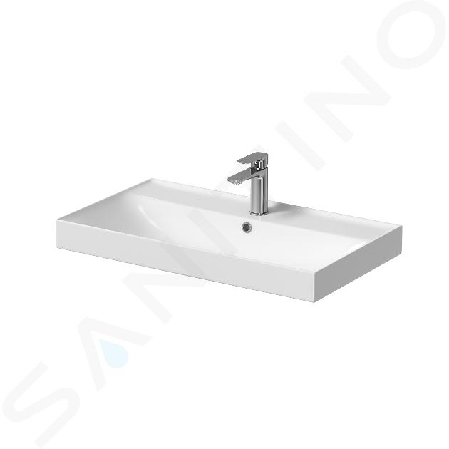 kielle Arkas I - Lavamani 81x46 mm, con troppopieno e foro per miscelatore, bianco 30611800